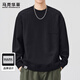 MARK FAIRWHALE sweatshirt men's spring and autumn American round neck casual jacket men's loose trendy tops black 2XL