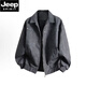 JEEP SPIRIT Jeep leather jacket men's spring and autumn American retro jacket couple coat women's wasteland style winter velvet top ins Free a bag of sachet - dark gray XL 130-150Jin Jin is equal to 0.5 kg