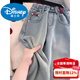 Disney Girls' Pants Spring and Autumn Style 2025 New Korean Style Children's Western Style Jeans for Girls and Big Children Spring Clothes Versatile Wide Leg Pants Jeans Spring and Autumn Style 120 cm