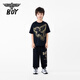 BOY JUNIOR boys' new spring and summer loose short-sleeved T-shirt black 130