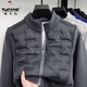 Woodpecker thin white duck down young and middle-aged men's patchwork down jacket autumn and winter casual stand-up collar fleece inner single jacket YR258168 black XL
