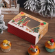 Yusenyi Christmas donut dessert packaging box cup cake box window transparent mousse dessert packaging box egg tart box kraft paper Santa Claus snowman 10 pieces