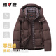 Yalu new down jacket women's winter short hooded thick northern winter warm and cold official authentic women's jacket red brown coffee S recommended 90-100Jin Jin equals 0.5 kg