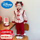 Disney Girls Thickened New Year Clothes Winter Clothes 2026 New Children's New Year Plum Blossom Baby Girl Festive New Year Clothes Set Red 90 (Recommended 80-90cm 1-2 years old or so)