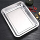 Wedgwood quality same style 304 stainless steel tray rectangular dinner plate square plate barbecue plate steamed rice plate rice roll plate baked thin 26x19x2cm (commercial thin)
