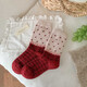 Christmas red socks for women in autumn and winter wool thickened warm bow dachshund socks polka dot New Year socks random style 1 pair one size fits all
