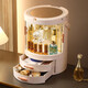 AILUKI Japanese cosmetics storage box dust-proof rotating desktop sense Internet celebrity dressing table with mirror large capacity default