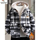 Woodpecker (TUCANO) autumn and winter vacation two-piece jackets for boys, junior high and high school students, velvet and thickened, teenagers and older men's jackets, cotton-padded jackets 8509 black plaid (single jacket), velvet and thickened M 80-100Jin Jin is equal to about 0.5 kg