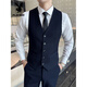 Playboy high-end brand groomsmen suit brothers group outfit wedding dress men's suit vest shirt pants four-piece suit vest black vest 4XL 175-195Jin Jin equals 0.5 kg