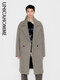 UNICA HOMME detachable fur one-collar wool tweed lapel coat amber beige coat S ready for delivery within 48 hours