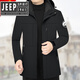 JEEP SPIRIT羽绒服男士短款外套2025秋冬季中年休闲修身加厚爸爸男装上衣 黑色 98036b内胆可拆卸 M /170
