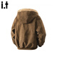 CHOCOOLATE it Mountain Carving Cotton Jacket Men's 2025 Winter Retro Hooded Woolen Warm Loose Jacket Brown Velvet M Recommended 90Jin Jin is equal to 0.5kg -110Jin Jin is equal to 0.5kg