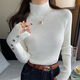 Blue half turtleneck bottoming shirt for women in autumn and winter 2025 new style knitted sweater mid-collar western style top baby blue S S