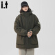 CHOCOOLATE it American trendy brand workwear hooded casual versatile cotton coat winter new thickened warm couple's jacket military green M recommended 100-120Jin Jin equals 0.5 kg