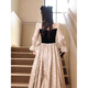 Summer evening dress for women, high-end light luxury, dignified and decent, black banquet temperament, socialite's birthday and adult ceremony costume, black XS recommended 75-85Jin Jin is equal to 0.5kg