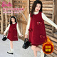 Barbie Children's Clothing Girls New Year's Eve Clothes Girls Year of the Horse New Year Clothes Plus Velvet Red Skirt Girls Dress BY007