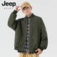 JEEP SPIRIT Chaqueta bomber retro americana para hombre, nuevo diseño de calle, ropa de trabajo holgada y bonita, uniforme de béisbol negro J339 M