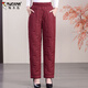 Woodpecker cotton pants for the elderly, women's velvet thickening, warm pants for outerwear, solid color grandma casual pants, elastic waist, winter, black 3XL recommended 120-135Jin Jin equals 0.5kg