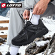 Lotto Lotto Men's Leather Waterproof and Velvet Sports Shoes 2025 Autumn and Winter New Outdoor Non-Slip Hiking Shoes Black (Leather and Velvet) 37