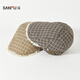 SANFU plaid hippie beret forward hat retro fashion clothing accessories accessories hat 852641 coffee one size