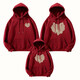 2025 new red Christmas parent-child family portrait sweatshirt burgundy (hooded_spring and autumn) 90 cm baby girl