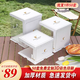 Yusenyi translucent birthday cake box 6 inches, 8 inches, 10 inches, single and double layers, heightened side-opening window square baking bag, translucent blue-blue gold edge bottom (5 sets), 12 inches, double layers 34x34x26cm