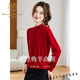 Lu Wang Lianxue 2026 early spring new autumn and winter half-high collar can be worn alone with waist and temperament red sweater for women small knitted tops white XL