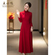 Wang Xiaoya Improved Cheongsam Slim Dress Women's 2026 Spring New Chinese Style Xi Mother-in-Law Slim Wedding Dress Red S