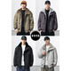 Jeanswest cotton coat men's American style double-sided warm winter new handsome lapel work jacket obsidian black 5XL