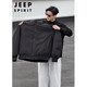 JEEP SPIRIT Jeep black flight jacket down jacket men's silhouette short work jacket cleanfit American handsome black down cotton M L (height 165-170C weight 110-125Jin Jin is equal to 0.5 kg)