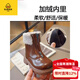 G.duck girls small leather shoes children's Martin boots girls winter plush shoes 2024 new autumn and winter boots for girls baby two feathers brown size 26