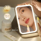 DYQTled Portable Folding Lighted Cosmetic Mirror Student Dormitory Home Desktop Dressing Fill-in Light Small Mirror Large Off-White Long-lasting High-brightness Fill-in Light-Three-stop Adjustable