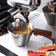 TEOTM wooden handle espresso measuring cup stainless steel small milk cup with scale coffee liquid extraction cup