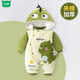 Wooden house baby jumpsuit clothes autumn and winter thickened baby sweater plus velvet outing warm cotton clothing newborn winter romper warm velvet Lion King 59cm 36cm, newborn - 9Jin Jin is equal to 0.5 kg