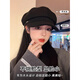 Octagonal hat for women in autumn and winter new style beret for women in autumn and winter showing face small duck tongue octagonal hat big head circumference French antique black black min style one size