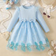 Foreign trade girls spring and autumn dress autumn 2025 children's clothing girls skirt bow mesh princess dress pink 110 cm 4-5