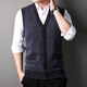 Hengyuanxiang wool sleeveless vest sweater for men winter business casual V-neck men's vest sweater top bottoming shirt Zhongca M /170/88A