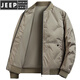 JEEP SPIRIT Мужской пуховик Мужская зимняя новинка 2025 года для среднего возраста с коротким воротником-стойкой Холодостойкая теплая повседневная куртка для папы Мужская армейский зеленый M