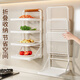 Fantasy kitchen food preparation rack folding wall-mounted multi-layer side dish storage rack no punching multi-functional dish storage rack foldable carbon steel black six layers