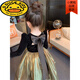 G.duck Girls Dress Autumn and Winter Birthday Dress Princess Dress Autumn Halloween Children's Costume Girls 2025 New Champagne Color 100 cm