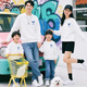 Disney pure cotton sweatshirt parent-child clothing for a family of three plus velvet autumn and winter 2026 foreign style mother-child clothing spring and autumn style-white 165 Dad S