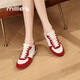 Millies Genuine Leather Soft Sole Virtue Shoes Women's Fashion Zodiac Year Red Casual Sports Shoes Versatile White Shoes Beige 34