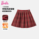 Barbie girls New Year's greetings winter skirt red skirt woolen pleated skirt women's red short skirt autumn and winter style BY023