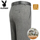 花花公子加厚羊毛绒西裤男中老年宽松秋冬款羊毛呢商务正装西服裤爸爸裤子 688-12深灰色毛呢西裤 29 (2尺2腰围)