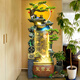 Waterscape gathering treasure basin flowing water ornaments circulating water feng shui wheel office living room floor-standing wealth-enhancing water curtain opening gift decoration 9136 small size 118CM high with lights and fog