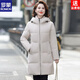 ROMON winter mid-length authentic women's down jacket duck down middle-aged and elderly 2026 mom fashion thickened warm jacket red 6XL recommended 165-180Jin Jin equals 0.5 kg