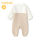 Balabala shopping mall same style children's clothing baby jumpsuit 2026 new spring baby crawler suit fake two pieces white coffee tone 00315 59cm