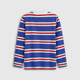 Gap Gap Boys 2026 Spring New Bear Embroidered Striped Loose Long-Sleeved T-shirt Children's Top 861988 Blue and White Stripes 120 cm (6-7 years old) Asian size