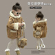 Disney children's fleece coat winter style for boys and girls baby suede thickened fur all-in-one coat little girl winter coat khaki 90 cm