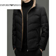 EMPORIO ARMANI Armani Winter Casual Lightweight Down Jacket Men's Stand Collar Thickened Warm Jacket Trendy Korean Men's Duck Down Khaki L 175 Suitable for 116-135 Jin Jin equals 0.5 kg